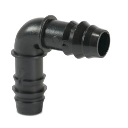 Kolano 90° POM 25 mm karbowane 4bar czarny