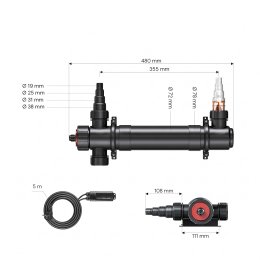 Sterylizator UV-C 36W Profesjonalna lampa do akwarium (do 1000l) i oczka wodnego (do 35 000l)