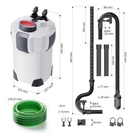 SunSun HW-302 Niezawodny filtr kubełkowy do akwarium 80–150l (1000l/h)