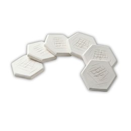 Zestaw 6 podstawek pod koralowce HEX (sześciokątnych) o średnicy 6 cm