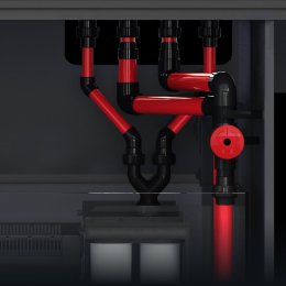 Red Sea REEF-FRAME 250 akwarium morskie z sumpem i białą szafką – hydraulika z zaworem ReefGate