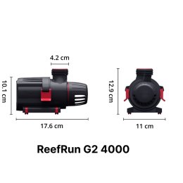 Red Sea ReefRun G2 4000 pompa obiegowa DC do akwarium – wymiary pompy