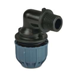 Jason Kolano 90° przejściowe PP 40 mm x 1 1/4" zacisk x GZ 10 bar – zdjęcie poglądowe kształtki z serii Jason