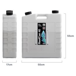Red Sea ReefCan 40 l kanister na wodę do akwarium – wymiary ReefCan 40: 17 × 50 × 55 cm
