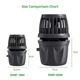 Falownik do akwarium morskiego Jebao DMP-80M 35000 l/h – porównanie wielkości z DMP-10M