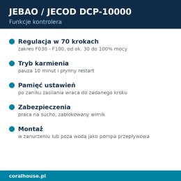 Pompa obiegowa do akwarium Jebao DCP-10000 z kontrolerem 10000 l/h 80 W – funkcje kontrolera