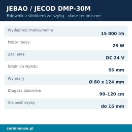 Pompa cyrkulacyjna do akwarium Jecod DMP-30M 15000 l/h 25 W Wi-Fi – dane techniczne