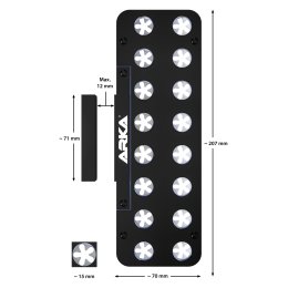 ARKA myReef Frag Rack 16 magnetyczna półka na szczepki koralowców – rysunek z wymiarami