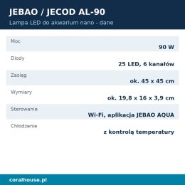 Lampa LED do akwarium morskiego Jebao AL-90 90 W Wi-Fi
