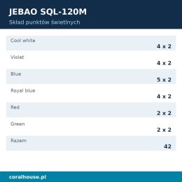 Lampa LED do akwarium morskiego Jebao SQL-120M 120 W