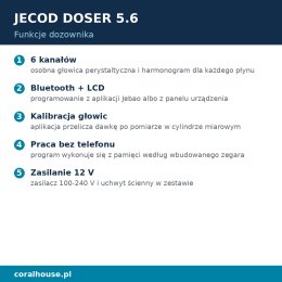 Pompa dozująca do akwarium Jecod Doser 5.6 6 kanałów Bluetooth