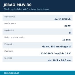 Cyrkulator do akwarium Jebao MLW-30 płaski 13000 l/h 28 W Wi-Fi