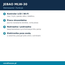 Cyrkulator do akwarium Jebao MLW-30 płaski 13000 l/h 28 W Wi-Fi