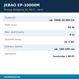 Pompa obiegowa do akwarium Jebao EP-10000M 10000 l/h 80 W Wi-Fi