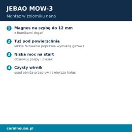 Cyrkulator do akwarium Jebao MOW-3 z kontrolerem 3000 l/h 6 W Wi-Fi