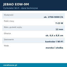 Cyrkulator do akwarium Jebao EOW-9M 9000 l/h 23 W Wi-Fi