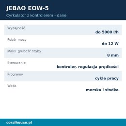 Cyrkulator do akwarium Jebao EOW-5 z kontrolerem 5000 l/h 12 W