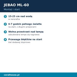Lampa LED do akwarium morskiego Jebao ML-60 60 W