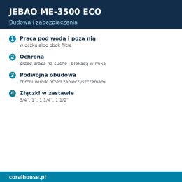 Pompa do oczka wodnego Jebao ME-3500 ECO 3500 l/h 12 W