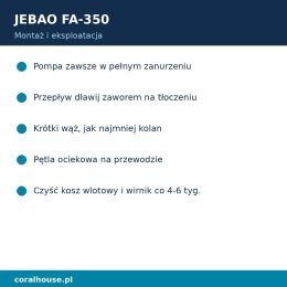Pompa obiegowa do akwarium Jebao FA-350 350 l/h 6 W