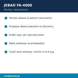 Pompa obiegowa do akwarium Jebao FA-4000 4000 l/h 70 W