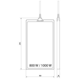 Aqua Medic Ceramic InfraRed Heater 800 W – rysunek techniczny z wymiarami