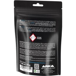 ARKA Ultra-Pure 100 ml żywica adsorpcyjna do akwarium 70 g – tył opakowania z opisem i oznaczeniami