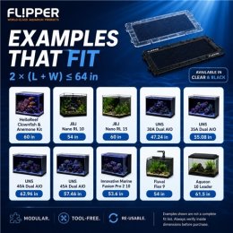 Flipper Invisi-Lid Clear Small modułowa pokrywa siatkowa do akwarium – przykłady pasujących akwariów